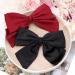 Hair Clips with Bow 2 Hair Accessories for Women Pure Colour Hair Bow Soft Satin Hair Bows for Girls Fashions Girls Hair Accessories Spring Clip Hair Jewellery Black Bow Red Hair Bow for Women Girls - Buy Online on GoSupps.com