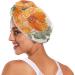 Orange Flowers Butterfly Hair Towel 2 Pack | Super Absorbent Quick Dry Hair Turbans for Women & Girls - Buy Online on GoSupps.com