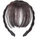 Fluffy Fake Hair Band Bangs Heat Resistant Wig - Dark Brown with Sideburns - Trendy Braid Headband Hair Extension - Buy Online on GoSupps.com