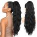 Brikabia ponytail extension 66cm long braid ponytail hair extension beach wavy natural clip in ponytail hair part art hair for women black