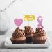 Cancer Free Cupcake Toppers Breast Cancer Awareness Cupcake Toppers Cancer Warrior/Survior Dessert Picks Pink Power Hope Ribbon Sign Party Decoration - Pink & Gold Glitter - Buy Online on GoSupps.com