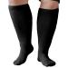 Zfsock compression stockings thick calves men: support stockings women medical compression socks 20-30mmhg oversize men women travel socks for nurses flight sport 1 couple 5xl black