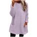 ZCVBOCZ Fuzzy Tops for Women Casual Solid Color Round Neck Long Sleeve Blouse Thick Thermal Soft Sweatshirts with Pocket Large 01purple