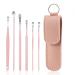 Earpick Ear Cleaning Set Spring Spiral Ear Cleaning Tool Portable 6-Piece Set No.2 pink