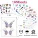 Glitter Temporary Tattoos - 157 Styles for Girls, Kids & Women | Colorful Butterfly Wings Stickers - Waterproof for Face Makeup, Birthday Parties & Goodie Bags - Buy Online on GoSupps.com