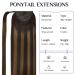 DOORES Balayage Dark Brown to Chestnut Brown Human Hair Ponytail Extension 14 Inch 75g - Clip in Heat Resistant Real Hair Piece - Buy Online on GoSupps.com