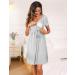 Lithherday Ladies Cotton Short-Sleeved Breastfeeding Shirt & Maternity Nightwear - Gray - Perfect for Pregnancy & Nursing - Buy Online on GoSupps.com