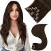 Easyouth brown clip in extensions real hair Remy clip on extensions darkest brown clip hair recovery real hair twice.