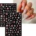 JMEOWIO 12 Sheets Christmas Glitter Nail Art Stickers Decals Self-Adhesive Snowflake Winter Holiday Cute Silver Pink Nail Supplies Nail Art Design Decoration Accessories - Buy Online on GoSupps.com