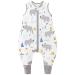 Chilsuessy Winter Baby Sleeping Bag with Feet 2.5 TOG Warm Baby Sleep Sack with Legs 100% Cotton Toddler Wearable Blanket Walker Sleep Sack for Boys and Girls Cute rhino 70cm/6-18Months