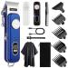 KEMEI Professional Hair Clippers for Men Electric Cordless Hair Trimmer Rechargeable Hair Cutting Kit with LCD Display&Grooming Set for Family(KM-1895) Blue