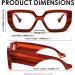 FEISEDY Blue Light Glasses for Women - Oversized Square Thick Frame Anti Eyestrain Computer Eyewear B4129 Red - Shop Internationally - Buy Online on GoSupps.com