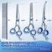 Gimars 5 in 1 Professional Dog Grooming Scissors Kit - Titanium Coated Straight, Thinning, Curved Shears & Comb Set with Safety Round Tip - Heavy Duty, 4CR Material, Blue Color - Buy Online on GoSupps.com