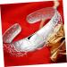 COLLBATH Open Bracelet Bracelets for Women Lotus Open Bangle Delicate Sturdy Silver Plated Carved Bracelet Bangle Jewelry for Ladies - Buy Online on GoSupps.com