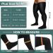 Zhanmai Thigh High Compression Socks for Men - 20-30 mmHg XL Black Stockings for Swelling Relief - Buy Online on GoSupps.com