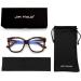 JIM HALO Blue Light Blocking Glasses for Women | Oversized Square Tortoise Computer Glasses with Metal Temples - Buy Online on GoSupps.com