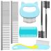 7 Pieces Cat Grooming Combs with Cat Massage Shell Comb Cat Comb Stainless Steel Pet Comb with Round Teeth Double Sided Pet Comb for Tear Stain Removing, Pet Supplies for Cat Puppy Hair Removal