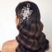 Rose Gold Rhinestone Leaf Wedding Hair Clip - Bridal Headpiece for Brides and Bridesmaids - Buy Online on GoSupps.com