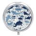 Pill Box Pill Case 3 Compartment Travel Pill Box Turtle Octopus Pattern Theme Printing Small Pill Box Portable Medicine Pill Case Pill Organizer for Purse & Pocket for Travel Handbag (Round)