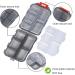 Travel Pill Organizer with 189 Labels - Compact 10-Compartment Case for Airplane Car & Vacation - Gray Pill Box Essential - Buy Online on GoSupps.com