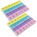 Weekly Pill Organizer - 4-Times-a-Day Pill Planner (Pack of 2) Pill Box Separates Pills & Vitamins with Daily Morning, Noon, Evening & Night Compartments, Travel Medication Reminder Monday to Sunday