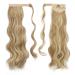 Shop Long Wavy Curly Fish Braid Ponytail Hair Extensions - Light Ash Brown & Bleach Blond 60cm | Clip-In Synthetic Hair for Women - Buy Online on GoSupps.com