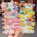 SUKPSY 28 Pcs Colorful Hair Clips Cute Hair Accessories Flower Fruit Dessert Barrettes Hairpins for Baby Girls Teens Toddlers pink+yellow