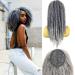 VAVANGA Marley Hair Ponytail Drawstring 18-inch Ombre Grey Color Synthetic Braiding Hair Afro Kinky Ponytail for Black Women Quick Wrap Pony Jamaican Twist Hair Ponytail Extension(T1B/GRAY  18) 18 Inch T1B/GRAY