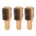 Sonew 3-piece wooden beard brushes pig bristles double-sided beard brush made of solid wood for beard styling