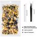 Astaron 50g Flat Back Mixed Stones & Half Pearls for Handicrafts | Gold-Black Rhinestones 3-10mm for Nail Art Cups & Shoes - Buy Online on GoSupps.com