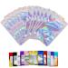 100 Pieces Holographic Resealable Mylar Holographic Ziplock Bags Food Storage Smell Proof Bags with Front Window Packaging Pouch for Cookies Sample Jewelry Snack 4.73 * 7.88 inches 4.73*7.88 inches Holographic