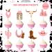 24 Pieces Cowgirl Cupcake Toppers 8 Shapes Pink Hats Boots Cactus Cupcake Picks My First Rodeo Western Theme Baby Shower Birthday Party Cake Decoration Supplies - Buy Online on GoSupps.com
