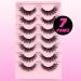 Veleasha Natural Fluffy Cat Eye Lashes | 7 Pairs C Curl 8-15mm Faux Mink Eyelashes - 100% Handmade | Soft Clear Band False Eyelashes (C01 - Buy Online on GoSupps.com