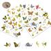 Firot Metallic Temporary Tattoos Laser Glitter Butterfly Watercolor fairies flowers stars Tattoo Stickers for Kids Teens Adults & Body Arm Face Decoration Beauty Accessories 6 Sheets (Metallic) Golden