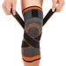 DCF Knee Braces Knee Sleeve for Men and Women - knee compression sleeve knee Pain Relief fitness knee Support for Sports Arthritis Working Out Running Basketball Weightlifting Gym (3XL Orange) 3XL Orange 1