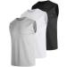 Ueeeko sleeveless tank top men 3 Pack tank top sport muscle shirt shirt undershirt quick -drying breathable fitness function shirt gym running sleeves men m black/white/light gray