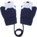 Baby Toddler Cute Fox Knitted Magic Mittens with Furry Lining - Dark Blue | Boys & Girls 1-3 Years - Buy Online on GoSupps.com