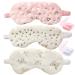 HappyDaily 3 Pack Beautiful and Comfortable Sleep Masks with Boxed Soft Foam Ear Plugs (Pink Heart/White Star/White Butterfly) Plush (Pink Heart/White Star/White Butterfly)