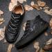 Dacomfy Men's Hand Stitched Ankle Boots | Casual Soft Leather Loafers | Lace-up Driving Shoes | Comfortable & Breathable | Brown/Black/Khaki/Green | Size 6.5-12 (11.5, Black-1) - Buy Online on GoSupps.com