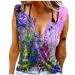 Tank Top for Women Sexy V Neck Casual Summer Tops Floral Printed Sleeveless Shirts Ring Hole Country Music T-Shirt 01 Purple X-Large