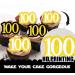 18pcs Black Gold Glitter Dessert Cupcake Pick for Cheer to 100th Years Old Theme Decor Supplies Men Women Happy 100 Birthday Wedding Anniversary Party Decoration - Buy Online on GoSupps.com