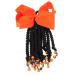 KONTONTY Ponytail Beads and Dreadlocks Synthetic Hairpiece Bow Braid Wig Women Braided Hair Extensions Beaded Braided Ponytail Colorful Hair Extension Women Hair Extension Hair for Braiding 21.00X14.00X2.00CM Orange