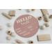 Hickory Hollow Designs Baby Announcement Sign - Hello World Birch Wood Nursery Decor for Newborn Boys & Girls - 6 Circle Board (Pink) Photo Prop - Buy Online on GoSupps.com