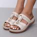 Lingbing Women's Wedge Sandals - Arch Support Flip Flops Thong Sandals in White - Size 7 - Buy Online on GoSupps.com