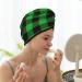 Buffalo Plaid Green Black Microfiber Hair Towel | Super Absorbent Coral Velvet Wrap for Long Curly & Thick Hair - Quick Dry Cap for Women - Buy Online on GoSupps.com