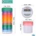 Portable Stackable Pill Organizer and Timer Cap with 14 countdown alarm presets. Comes with 1 Timer  6 Small Stackable Containers  1 Large Container  and 2 Magnetic Adapters. Travel Friendly. - Buy Online on GoSupps.com