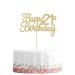 Gyufise 1 Pack Happy 21st Birthday Cake Topper Gold Glitter 21 Cake Topper Happy 21 Birthday Cake Decoration for 21st Birthday Party Decoration Supplies