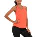 Aeuui Women's Racerback Tank Top | Mesh Yoga Shirt for Gym and Running | Orange - Small - Buy Online on GoSupps.com