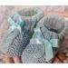 Royal Icon Soft Knitted Baby Booties with Bow for Newborns | 0-3 Months | Blue Green | Ideal for Indoor and Outdoor Use - Buy Online on GoSupps.com