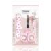 Titania baby manicure set (3-ply) Baby nail scissors baby nail clipper & baby nail file Baby equipment Baby nail care set Care set for toddlers Baby care set Pink